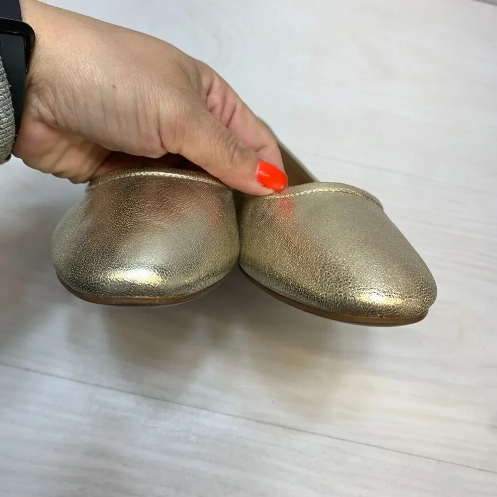 Vince Camuto Metallic Gold Ballet Flats